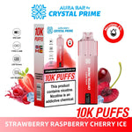 Buy Crystal Prime Aura Bar 10k Prefilled Pod Vape - Pack of 5 - Strawberry Raspberry Cherry Ice