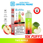 Buy Crystal Prime Aura Bar 10k Prefilled Pod Vape - Pack of 5 - Two Apple