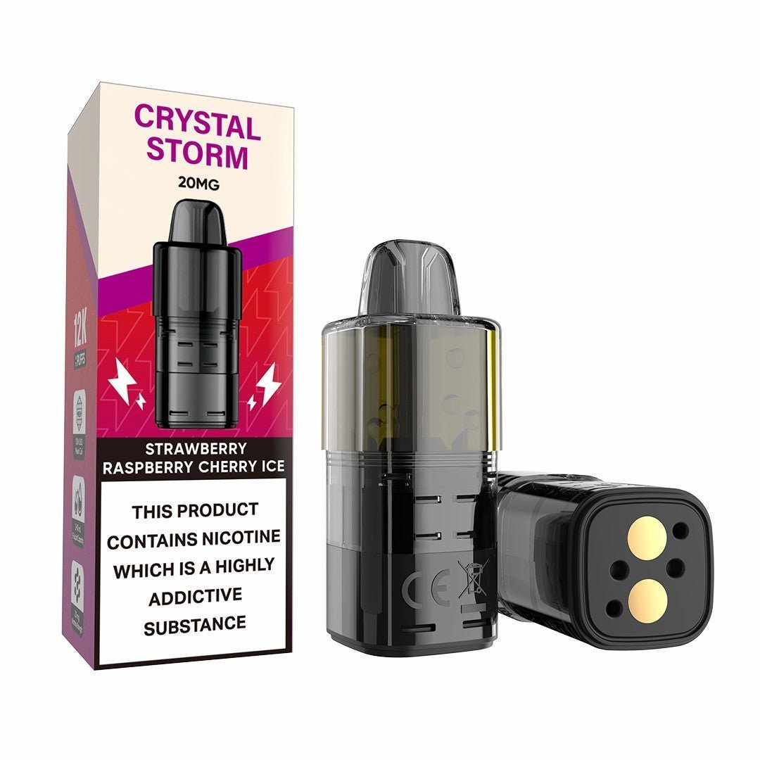 Buy Crystal Storm Bar 12k Replacement Pods - Strawberry Raspberry Cherry Ice