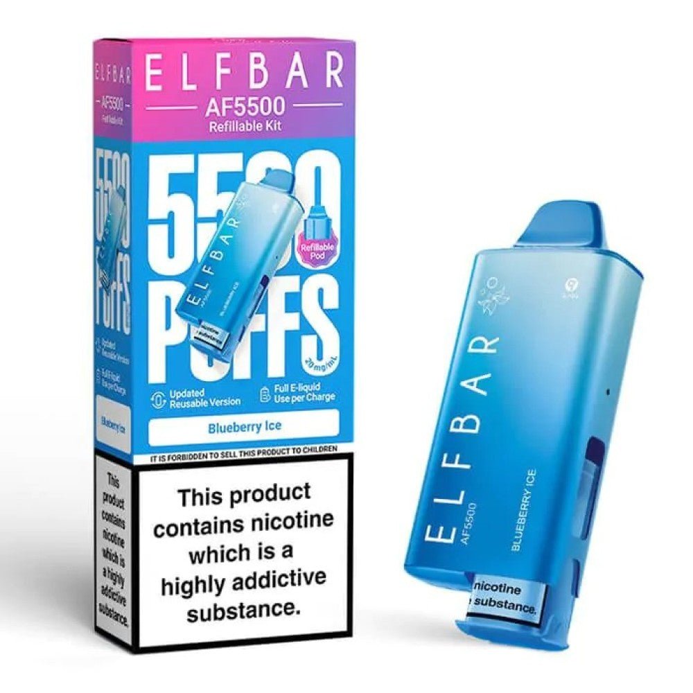 Buy Elf Bar AF5500 Prefilled Vape Kit Box of 5 - Blueberry Ice