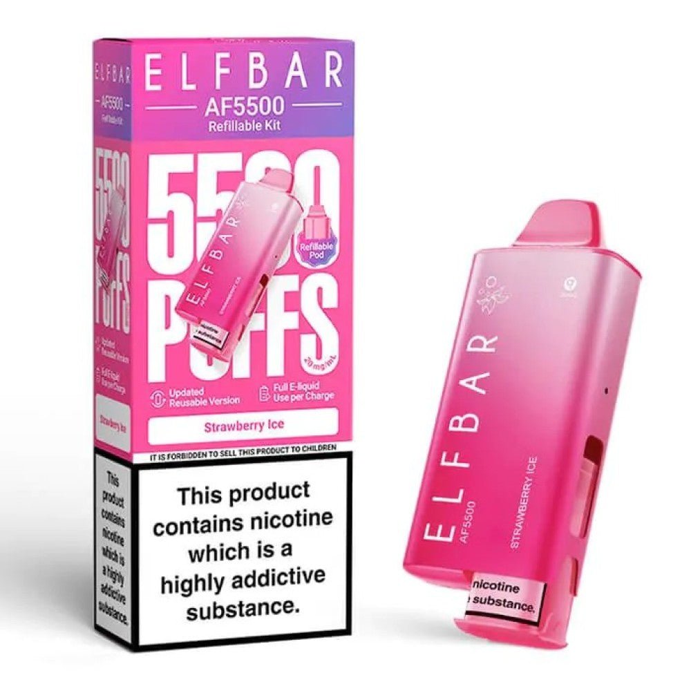 Buy Elf Bar AF5500 Prefilled Vape Kit Box of 5 - Strawberry Ice