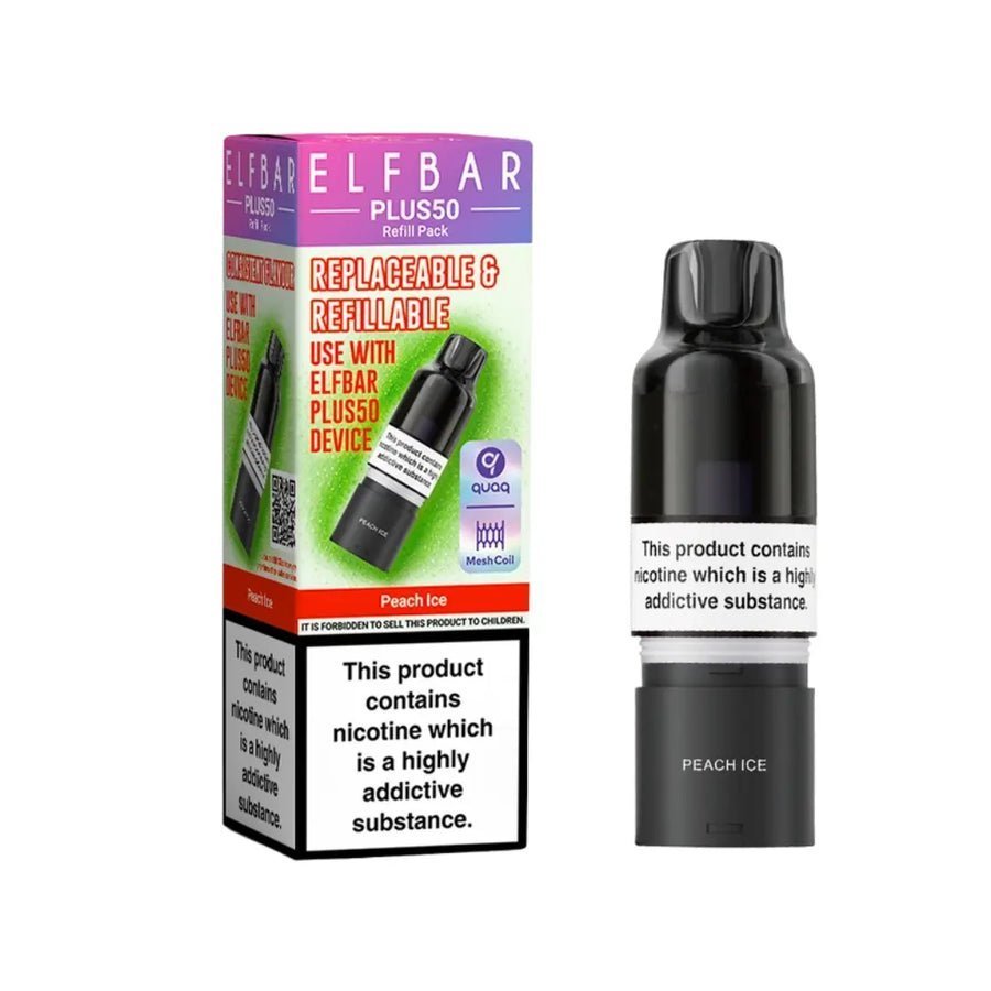 Buy Elf Bar Plus 50 Refill Pod - Peach Ice