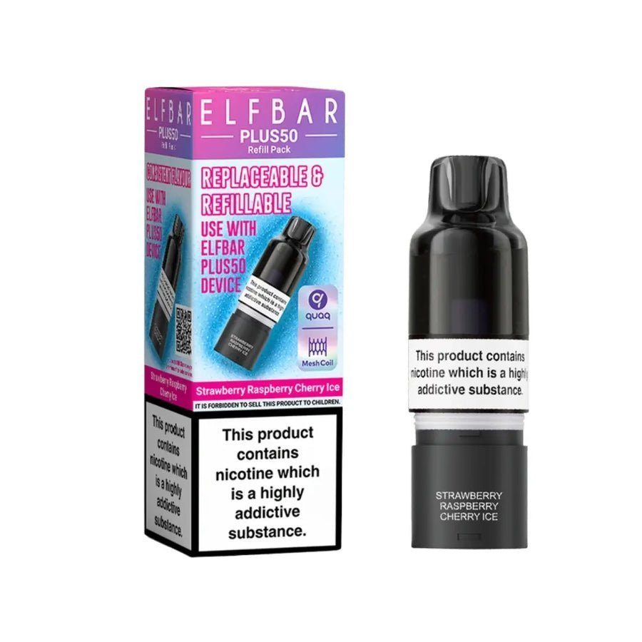 Buy Elf Bar Plus 50 Refill Pod - Strawberry Raspberry Cherry Ice