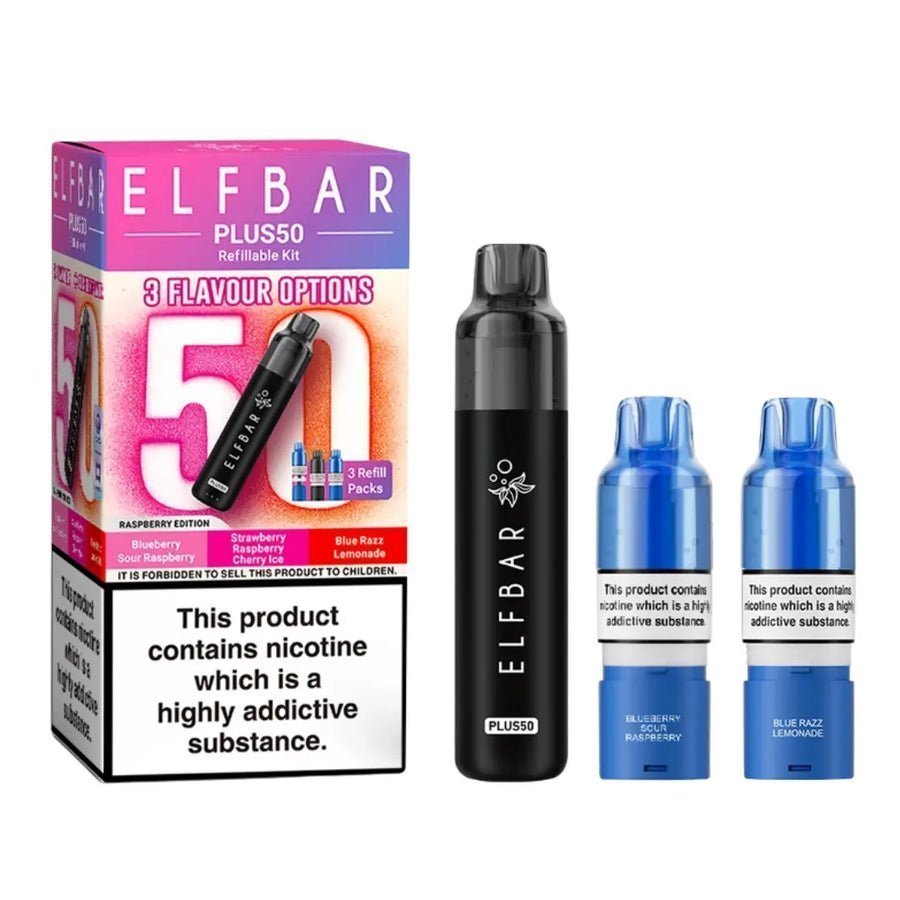 Buy Elf Bar Plus 50 Vape Kit ( Box of 5) - Raspberry Edition