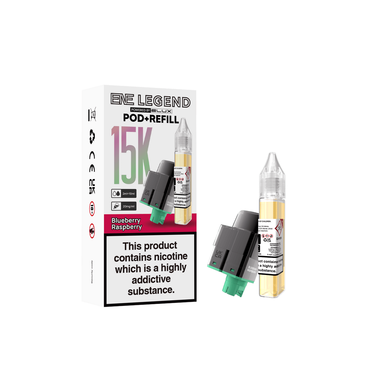 Buy Elux ENE Legend 15k Replacement Pods Pack of 5 - Blueberry Raspberry