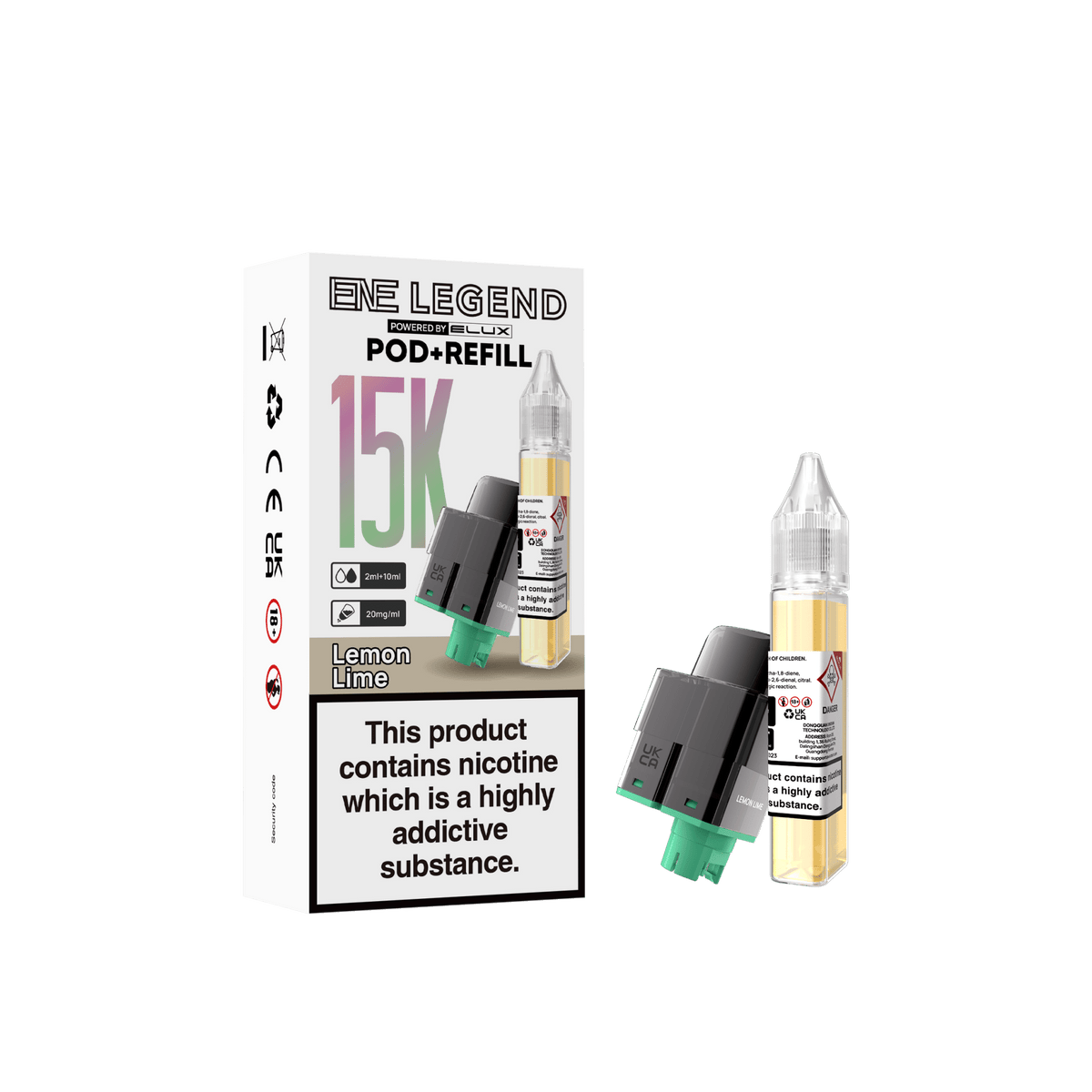 Buy Elux ENE Legend 15k Replacement Pods Pack of 5 - Lemon Lime
