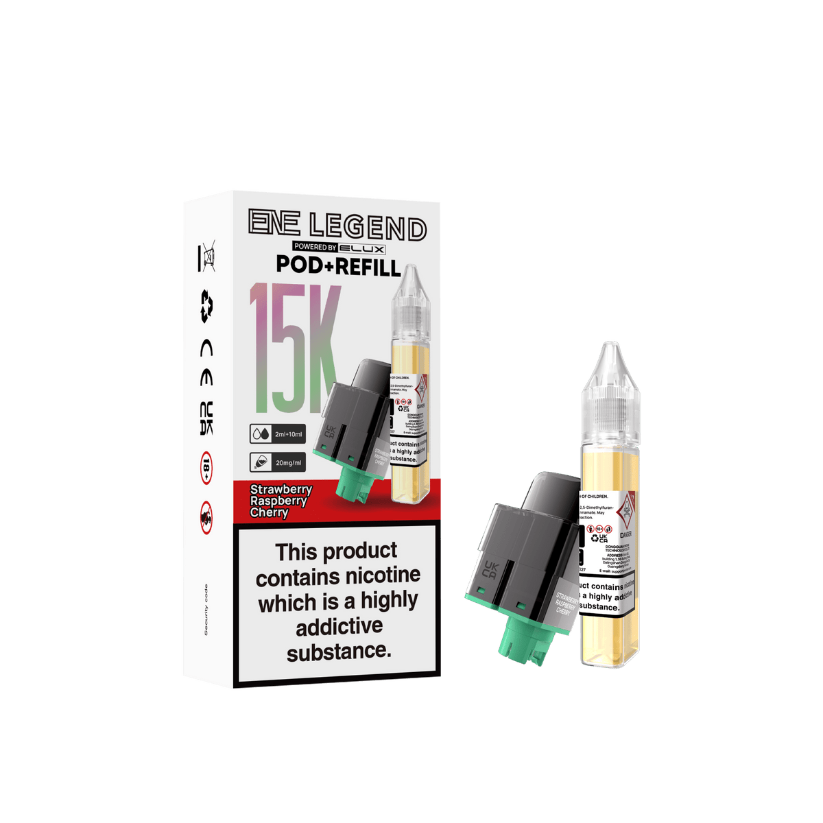 Buy Elux ENE Legend 15k Replacement Pods Pack of 5 - Strawberry Raspberry Cherry Ice