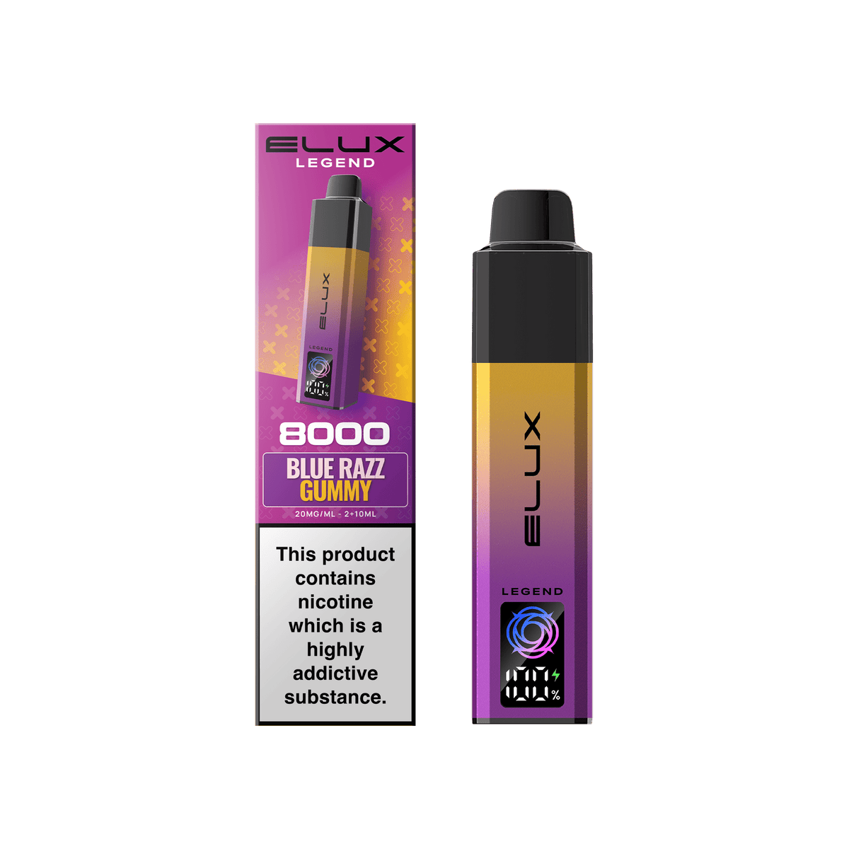 Buy Elux Legend 8000 Pod Vape Kit Box of 5 - Blue Razz Gummy