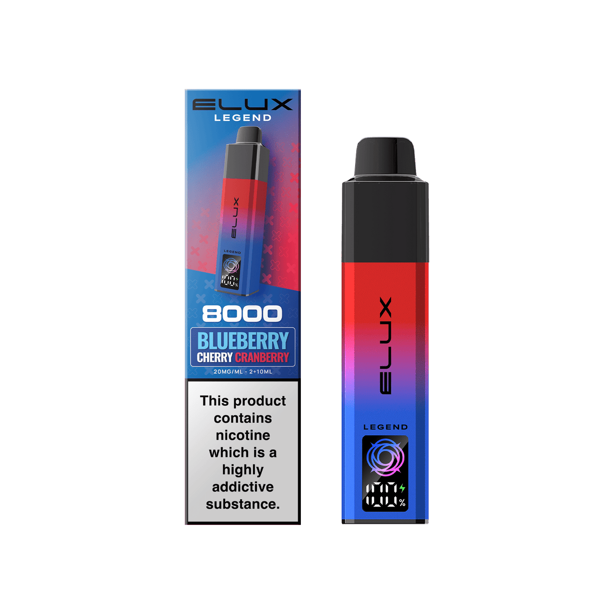 Buy Elux Legend 8000 Pod Vape Kit Box of 5 - Blueberry Cherry Cranberry