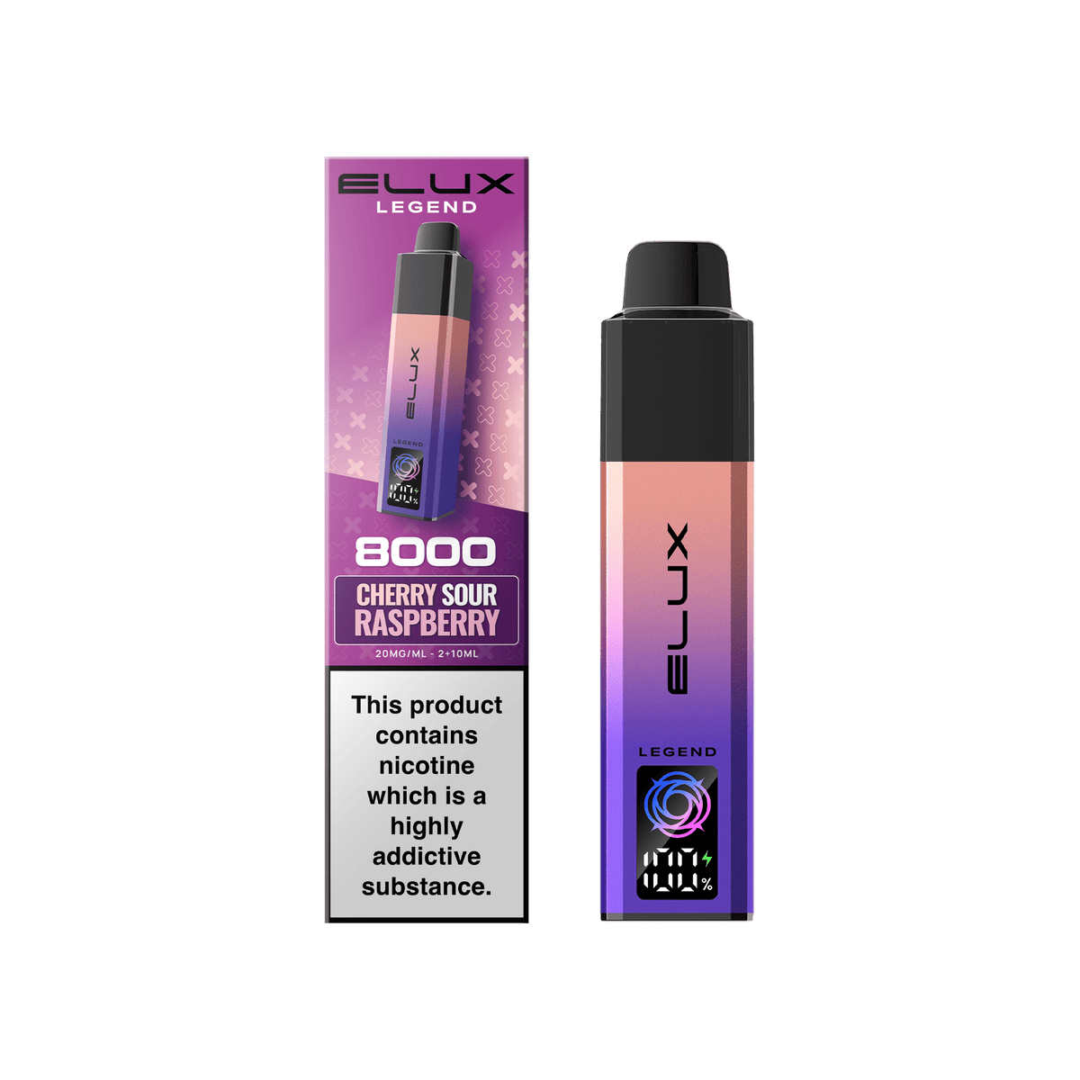 Buy Elux Legend 8000 Pod Vape Kit Box of 5 - Cherry Sour Raspberry
