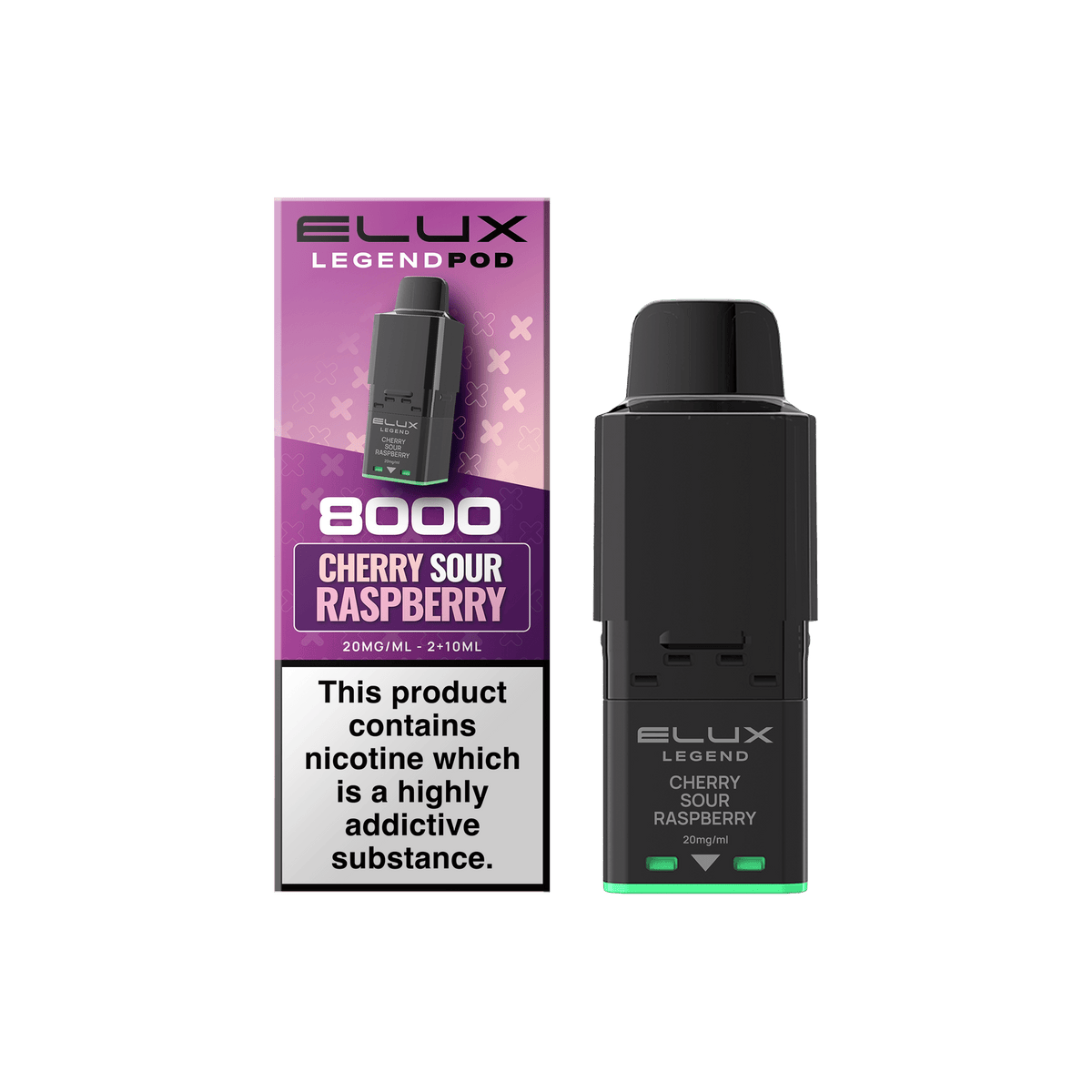 Buy Elux Legend 8000 Refill Pods Box of 5 - Cherry Sour Raspberry