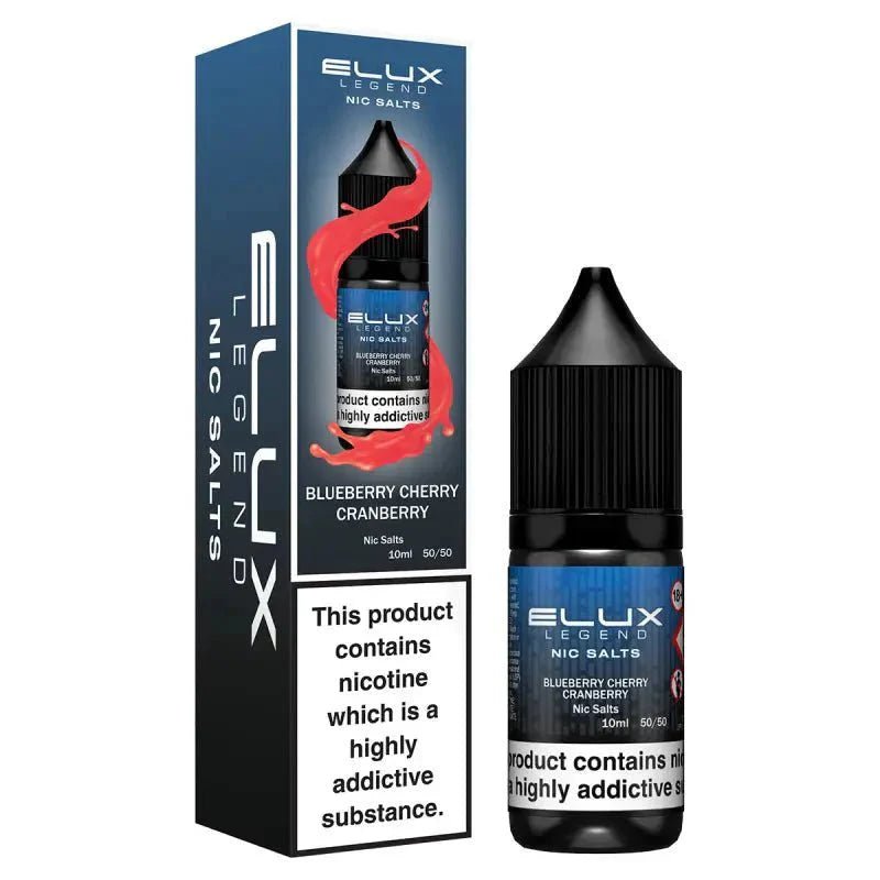 Buy Elux Legend Nic Salts 10ml E - Liquids - 5mg Box of 10 - Blueberry Cherry Cranberry