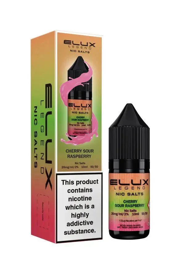 Buy Elux Legend Nic Salts 10ml E - Liquids - 5mg Box of 10 - Cherry Sour Raspberry
