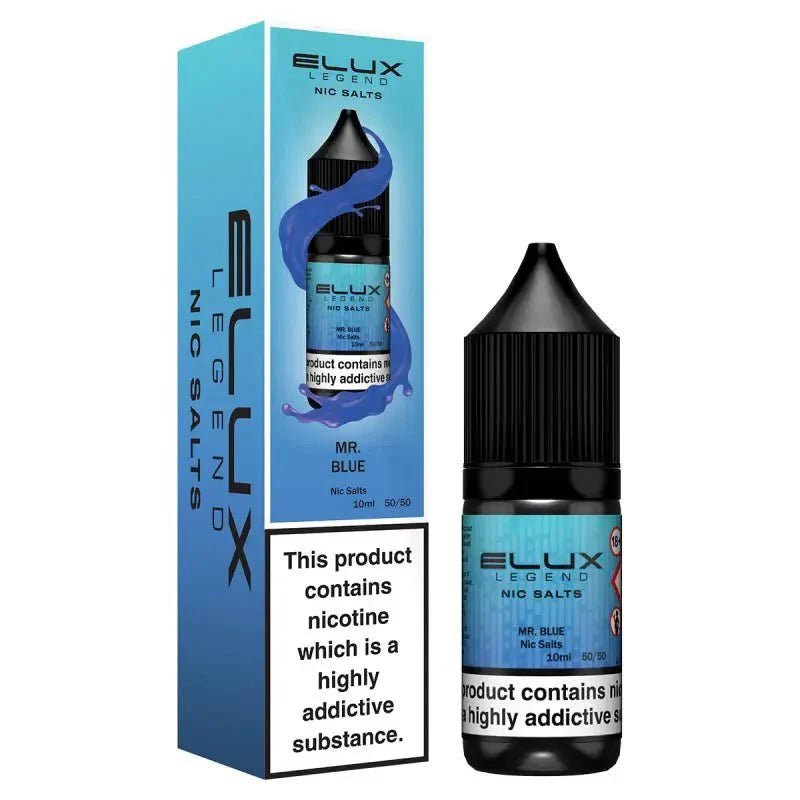 Buy Elux Legend Nic Salts 10ml E - Liquids - 5mg Box of 10 - Mr Blue