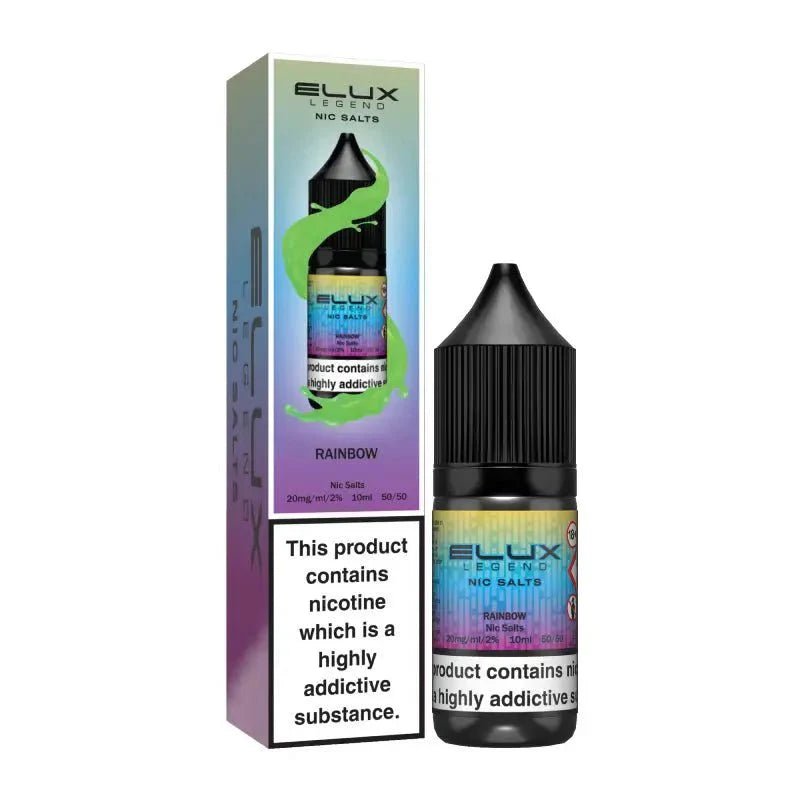 Buy Elux Legend Nic Salts 10ml E - Liquids - 5mg Box of 10 - Rainbow
