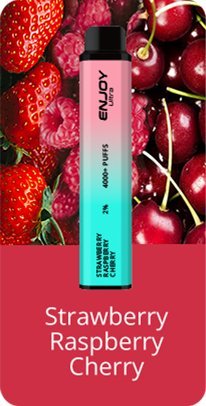 Buy Enjoy Ultra 4000 Vape Kit Box of 10 - Strawberry Raspberry Cherry