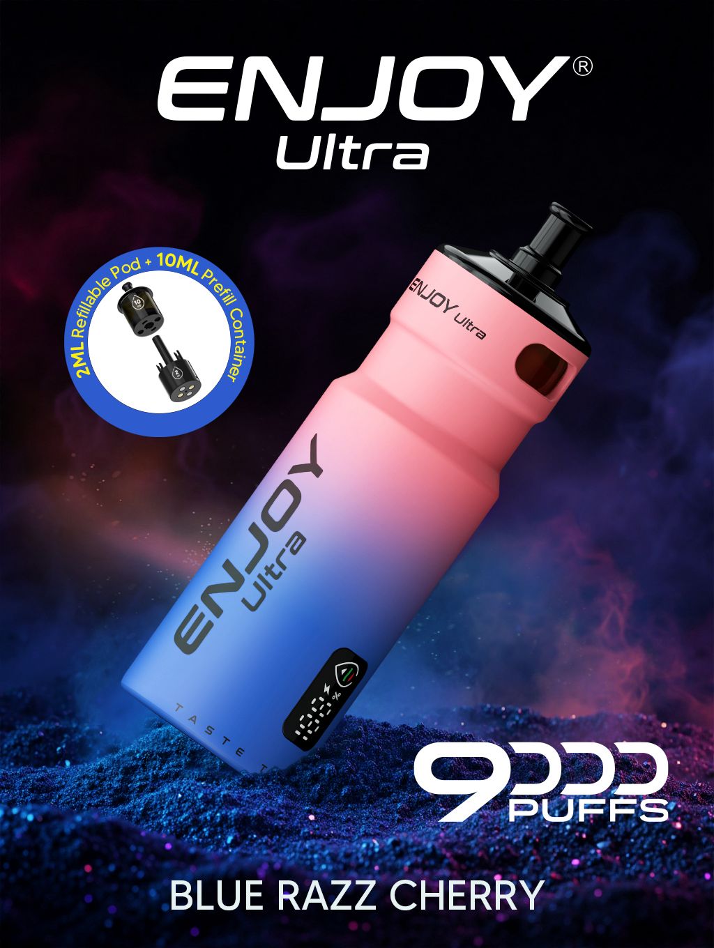 Buy Enjoy Ultra 9000 Vape Kit Box of 5 - Blue Razz Cherry