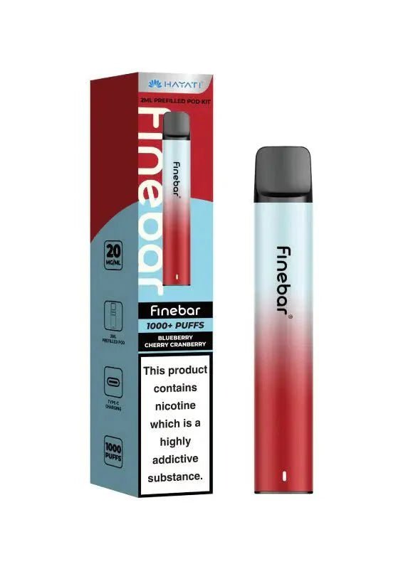 Buy Hayati Finebar 1000 Prefilled Pod Kit - Blueberry Cherry Cranberry