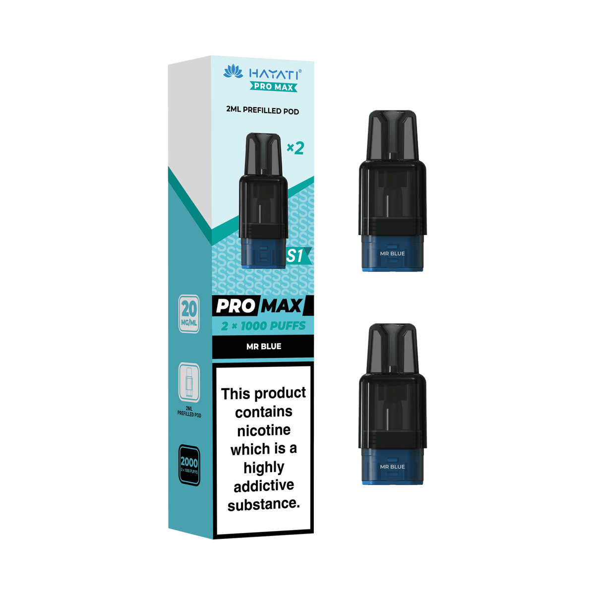 Buy Hayati Pro Max S1 Prefilled Pods Box of 10 - Mr Blue