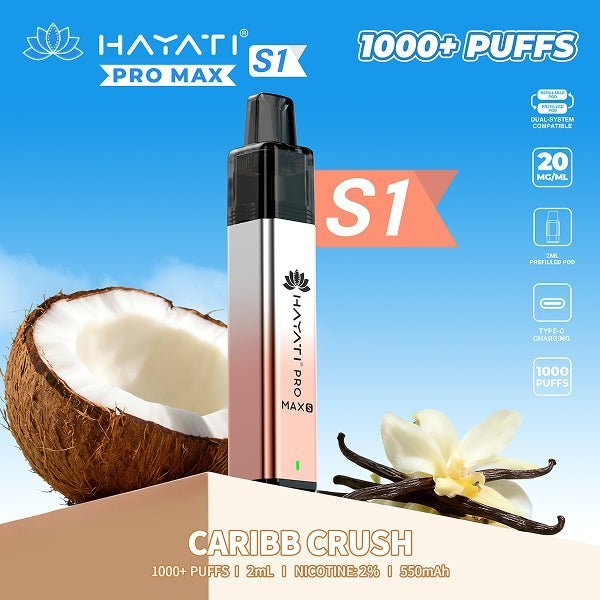Buy Hayati Pro Max S1 Vape Kit Box of 10 - Caribb Crush