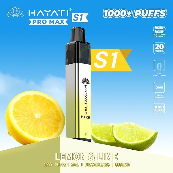 Buy Hayati Pro Max S1 Vape Kit Box of 10 - Lemon Lime