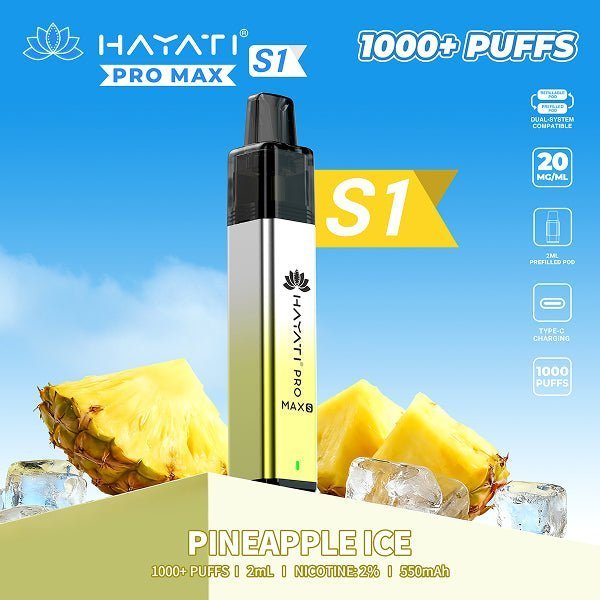 Buy Hayati Pro Max S1 Vape Kit Box of 10 - Pineapple Ice
