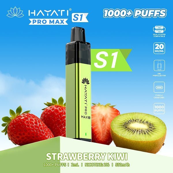 Buy Hayati Pro Max S1 Vape Kit Box of 10 - Strawberry Kiwi