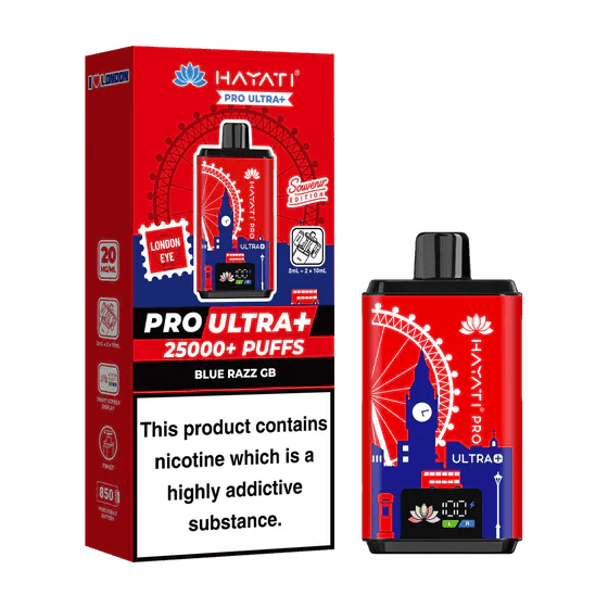 Buy Hayati Pro Ultra + 25k Souvenir Edition Box of 5 - Blue Razz GB - London Eye