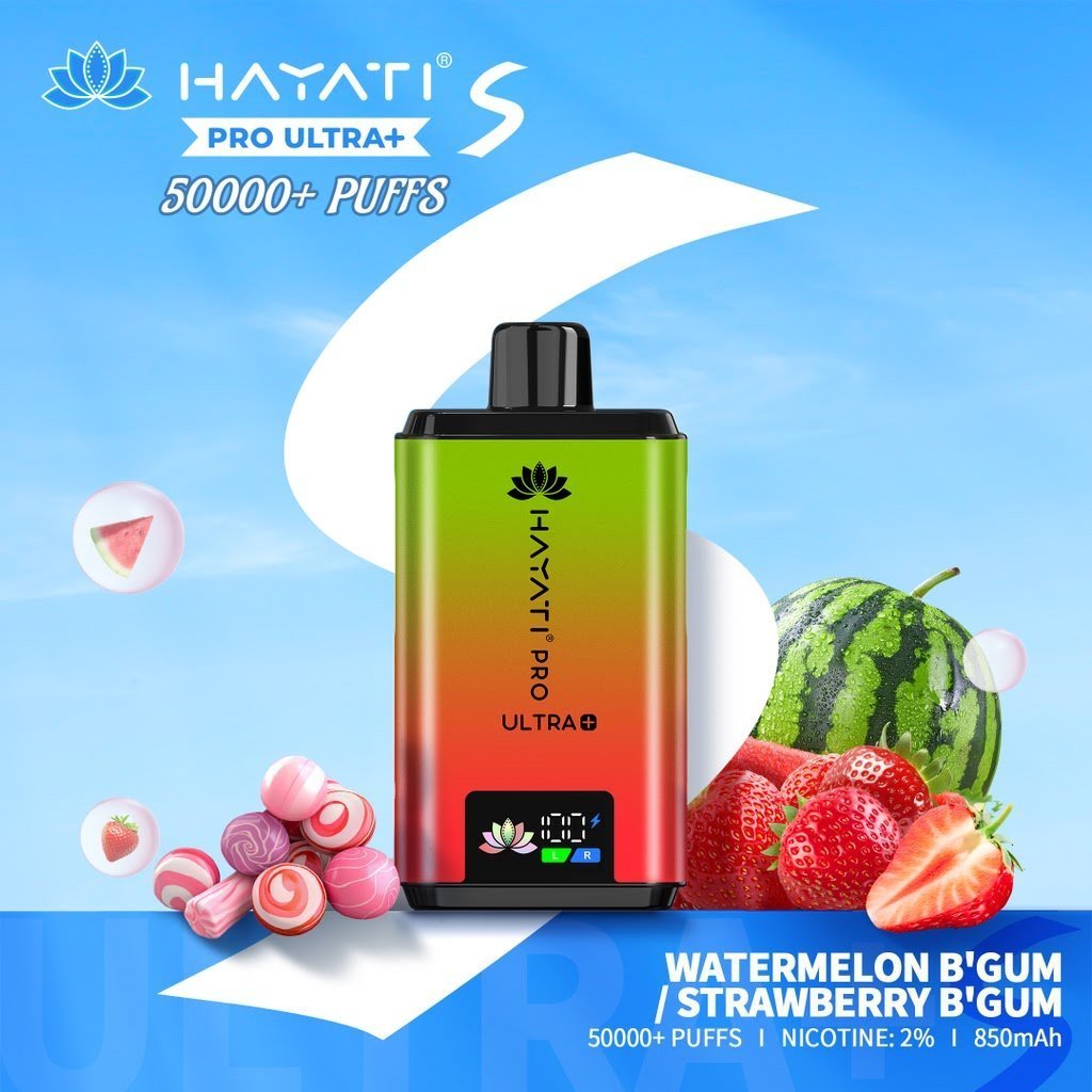 Buy Hayati Pro Ultra Plus S 50K Prefilled Pod Vape Kit hi - Watermelon B' Gum / Strawberry B' Gum