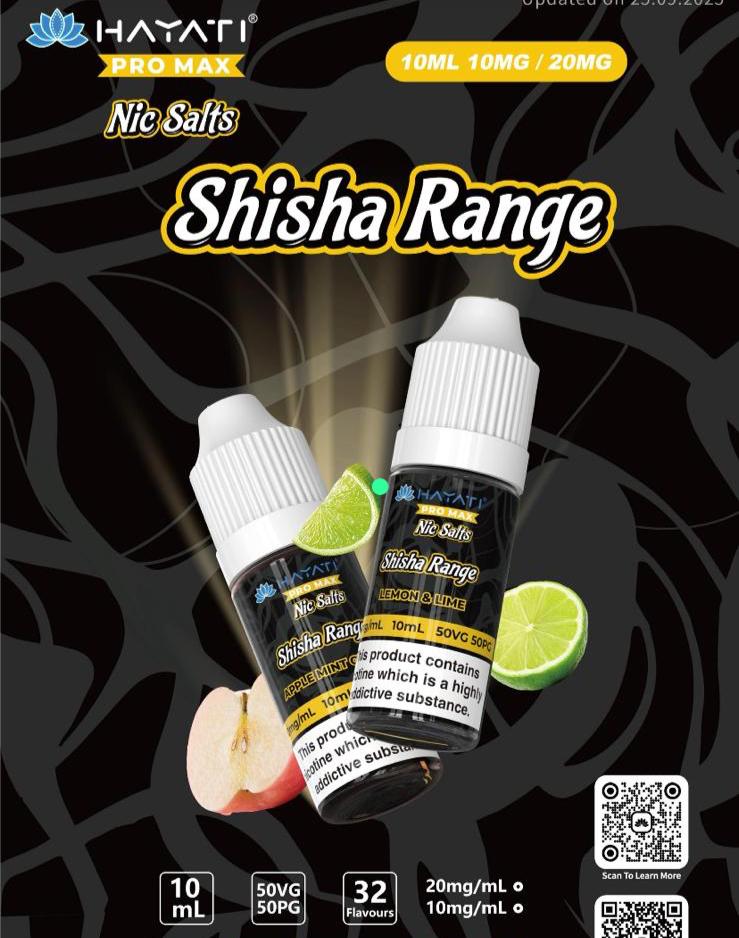 Buy Hayati Shisha Pro Max Nic Salts Box of 10 - Apple Mint Grape