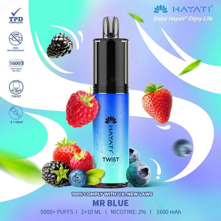 Buy Hayati Twist 5000 Puffs Vape Pod Kit Box of 5 - Mr Blue
