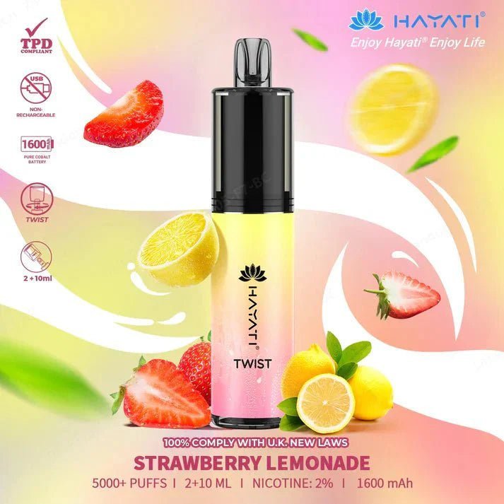 Buy Hayati Twist 5000 Puffs Vape Pod Kit Box of 5 - Strawberry Lemonade