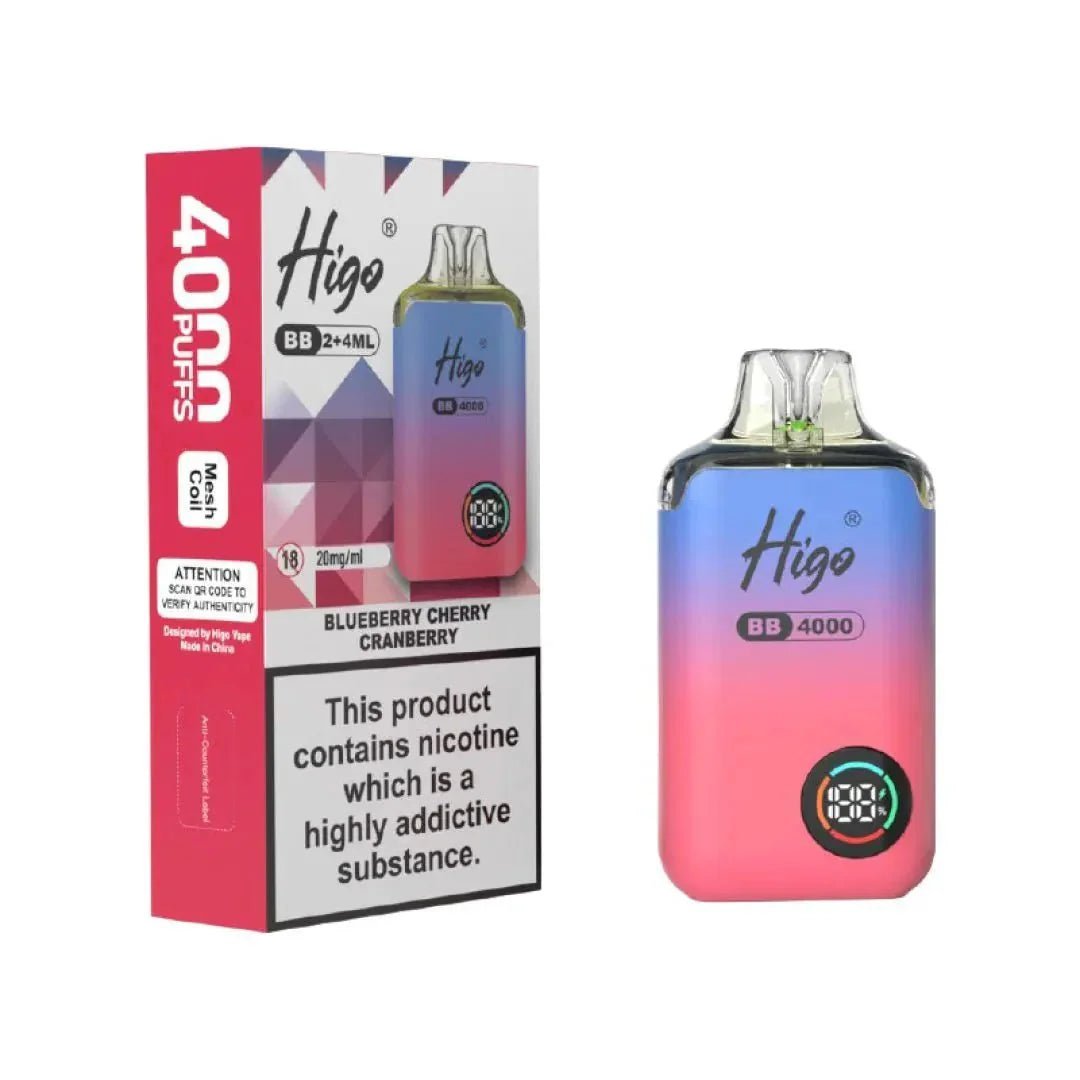 Buy Higo BB 4000 Vape Kit Box of 10 - Blueberry Cherry Cranberry