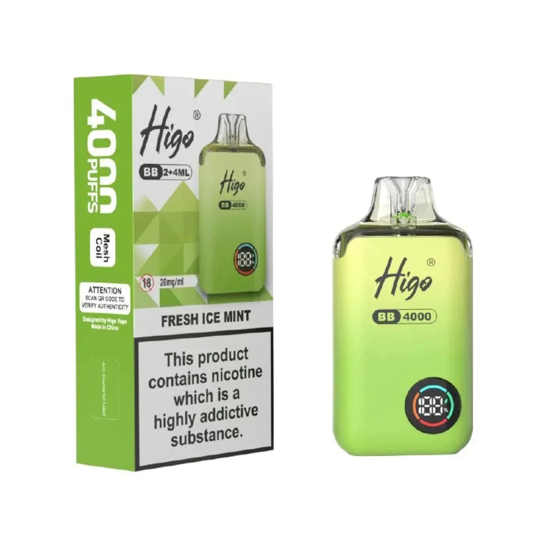 Buy Higo BB 4000 Vape Kit Box of 10 - Fresh Ice Mint