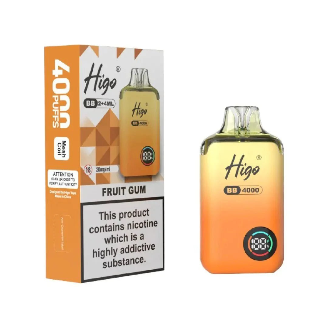 Buy Higo BB 4000 Vape Kit Box of 10 - Fruit Gum