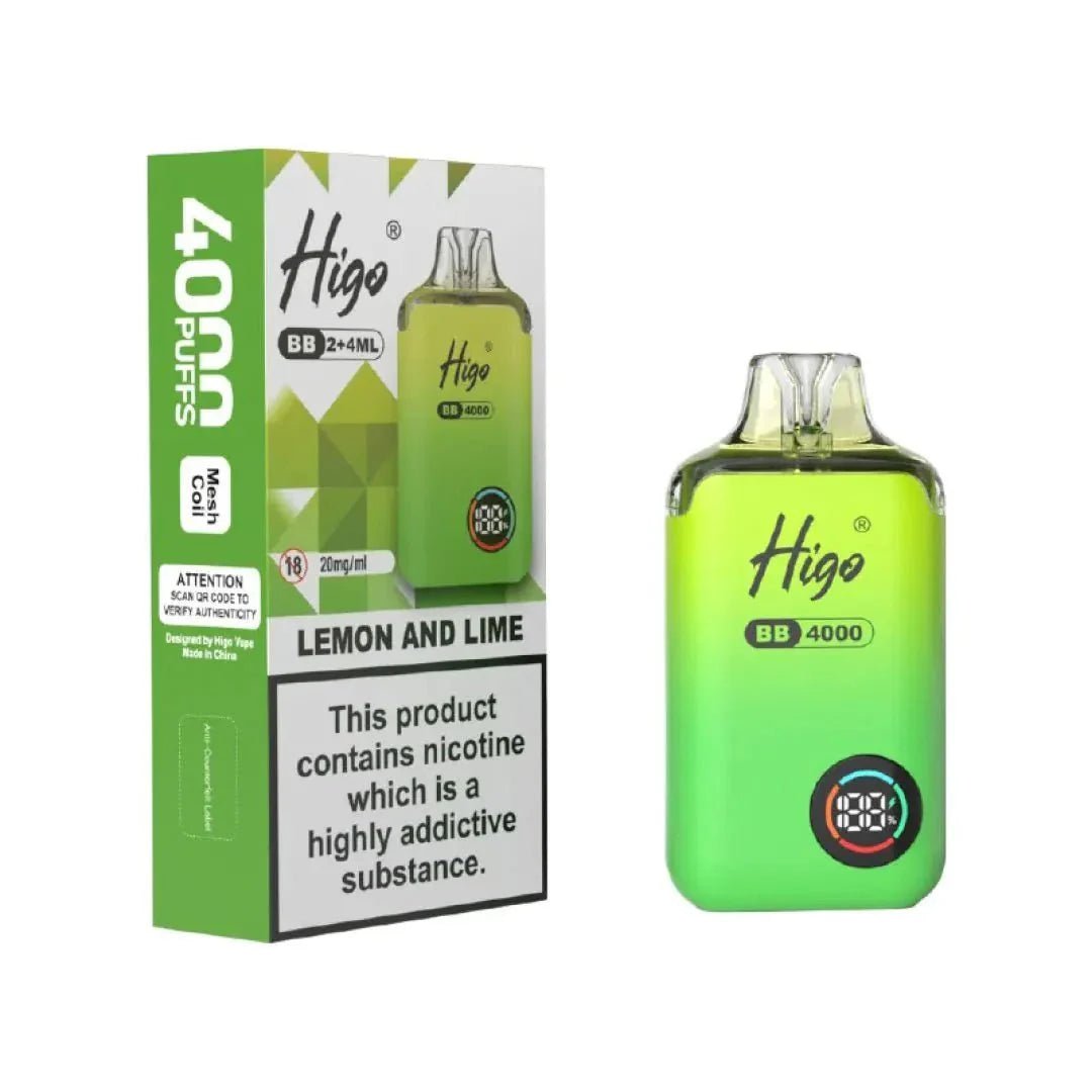 Buy Higo BB 4000 Vape Kit Box of 10 - Lemon & Lime