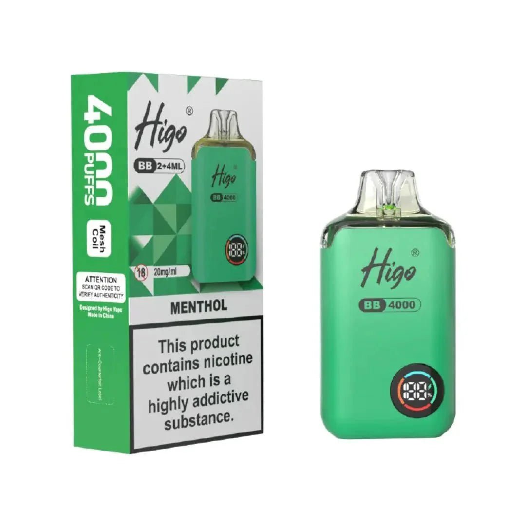 Buy Higo BB 4000 Vape Kit Box of 10 - Menthol