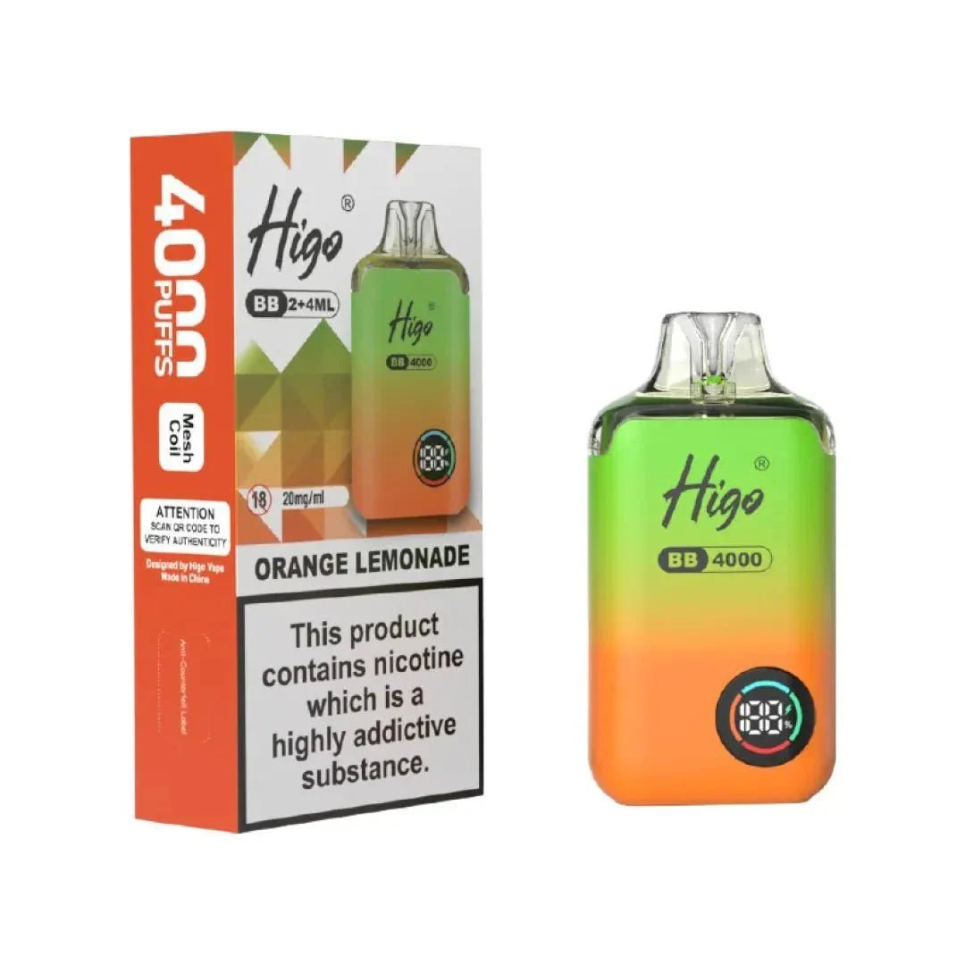 Buy Higo BB 4000 Vape Kit Box of 10 - Orange Lemonade