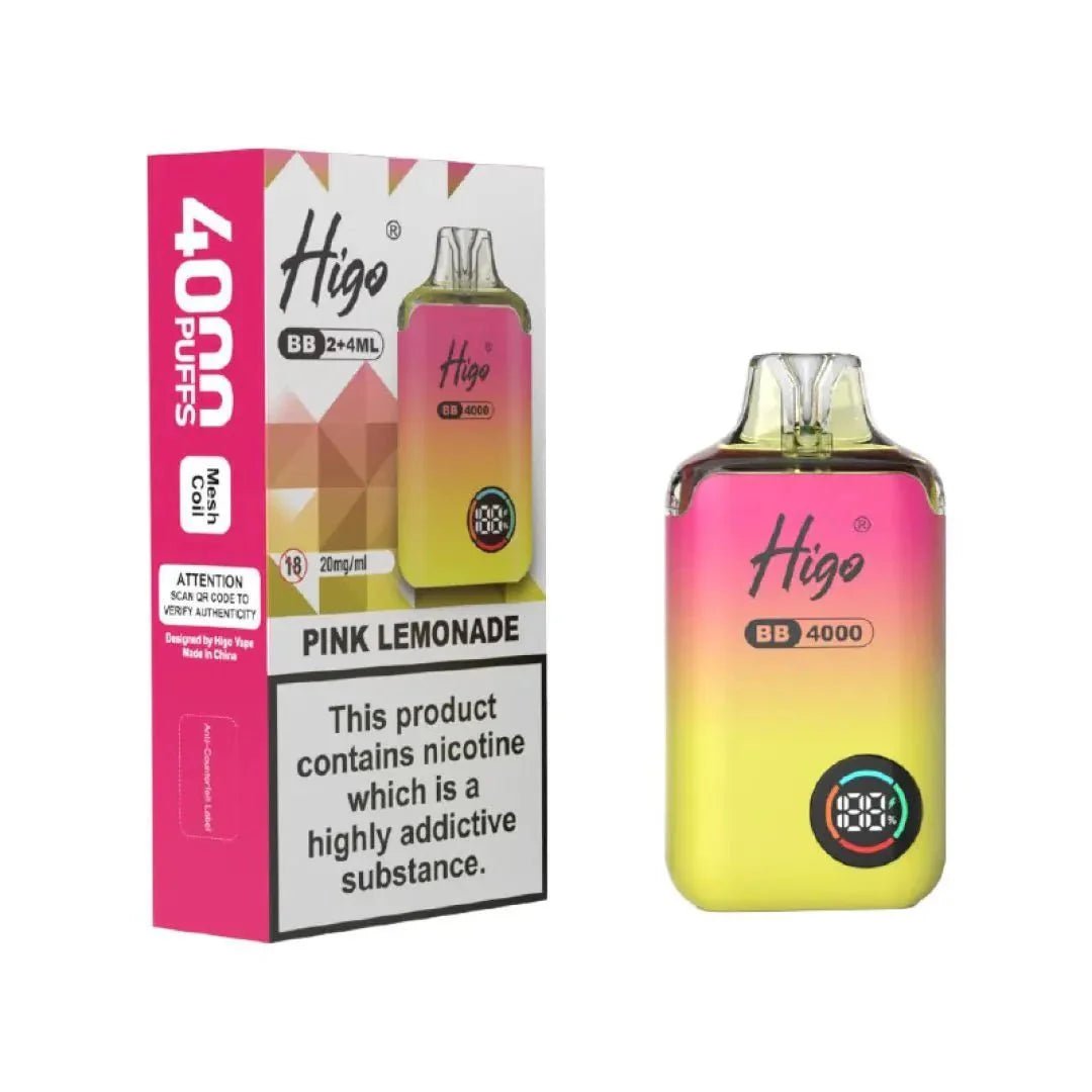 Buy Higo BB 4000 Vape Kit Box of 10 - Pink Lemonade