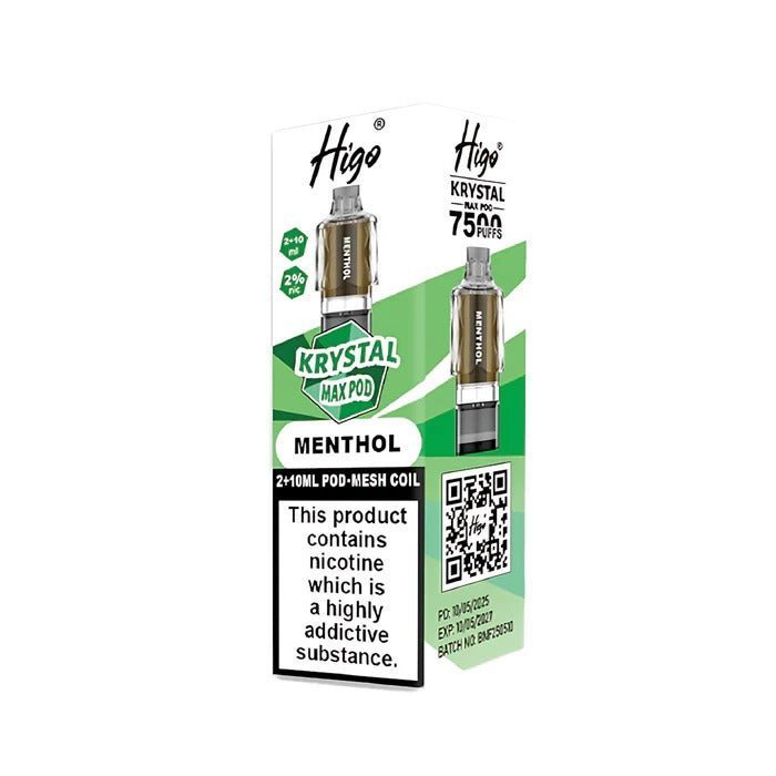 Buy Higo Krystal Max 7500 Prefilled Pods Pack of 5 - Menthol