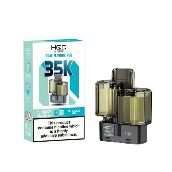 Buy HQD Glow Air 35K Prefilled Pods - Blueberry Cherry Cranberry/Blue Razz GB