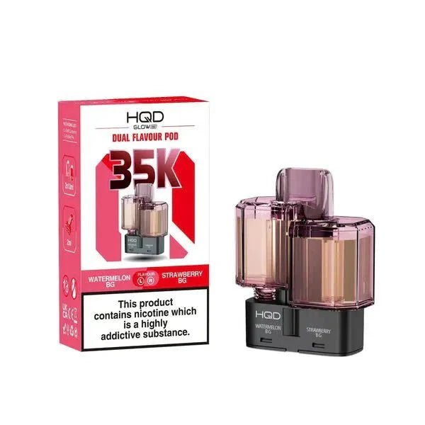 Buy HQD Glow Air 35K Prefilled Pods - Watermelon BG/Strawberry BG