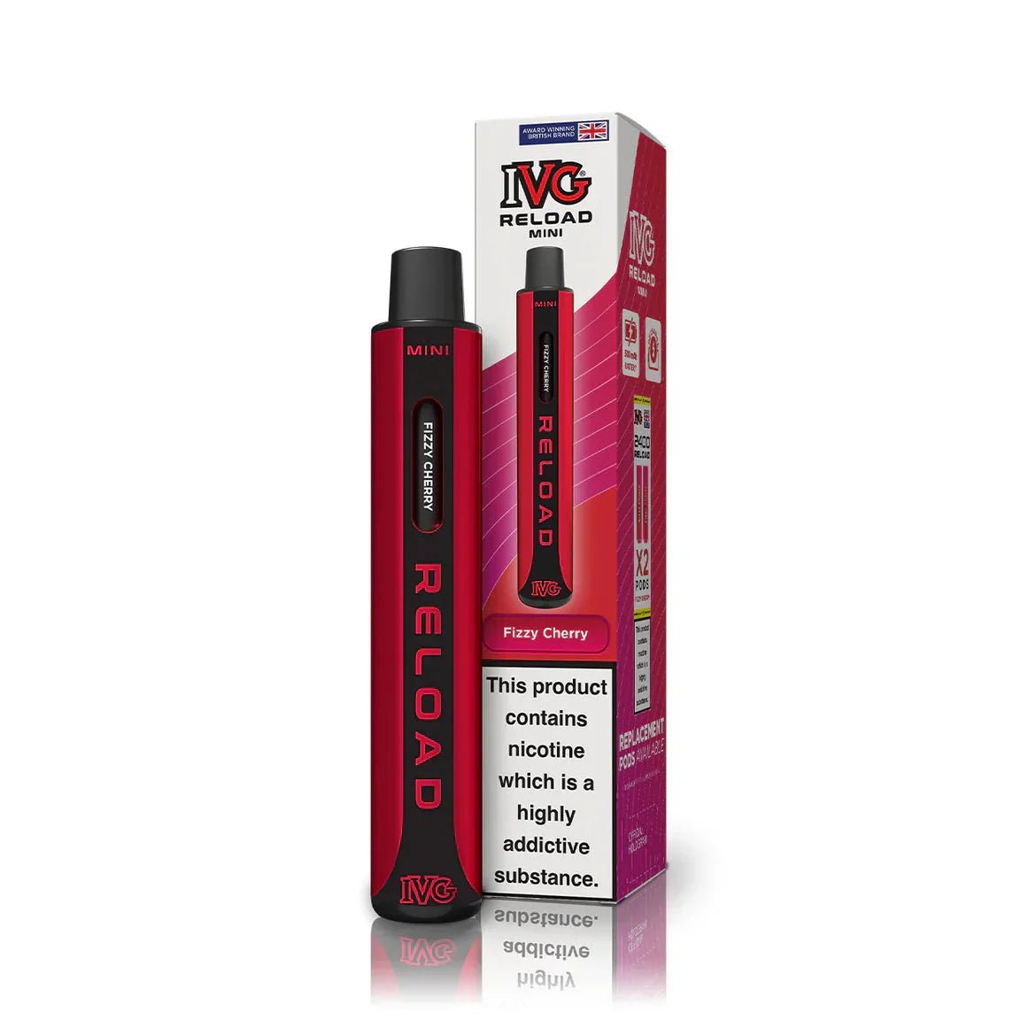 Buy IVG Reload Mini Pod Vape Kit Box Of 10 - Fizzy Cherry