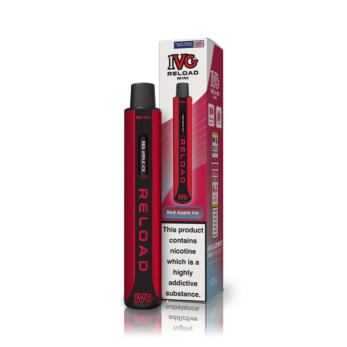 Buy IVG Reload Mini Pod Vape Kit Box Of 10 - Red Apple Ice