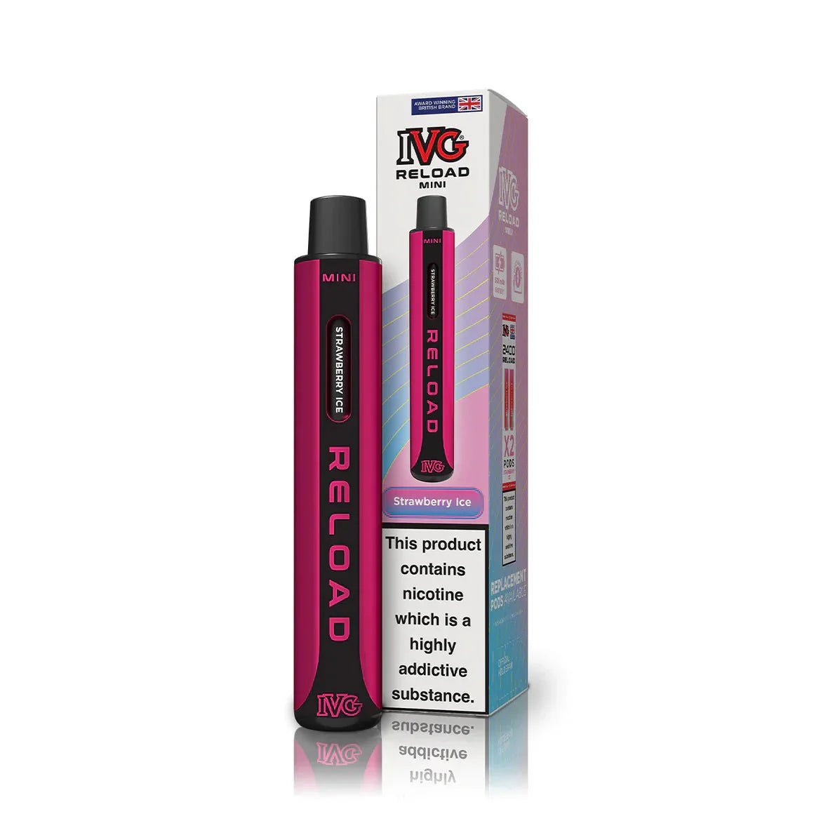 Buy IVG Reload Mini Pod Vape Kit Box Of 10 - Strawberry Ice