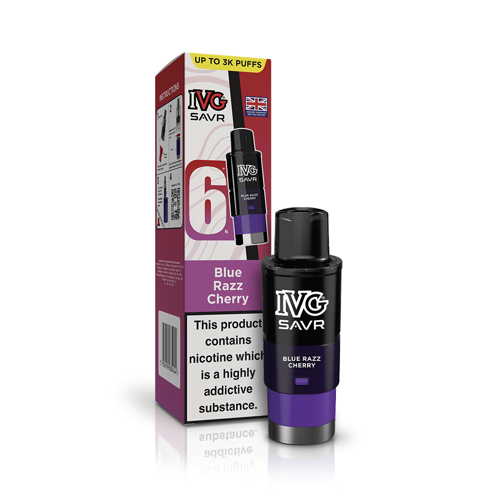 Buy IVG SAVR 3000 Replacement Pods - Blue Razz Cherry
