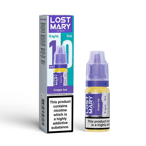 Buy Lost Mary Nic Salt 10ml E - Liquid Box of 10 - Grape Ice