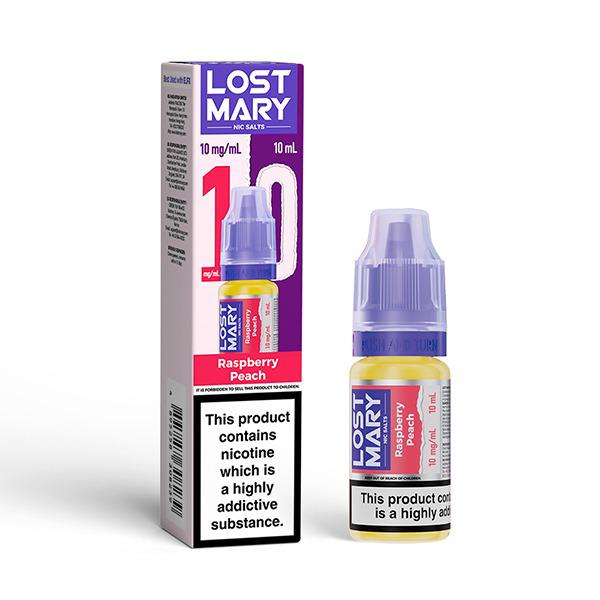 Buy Lost Mary Nic Salt 10ml E - Liquid Box of 10 - Raspberry Peach