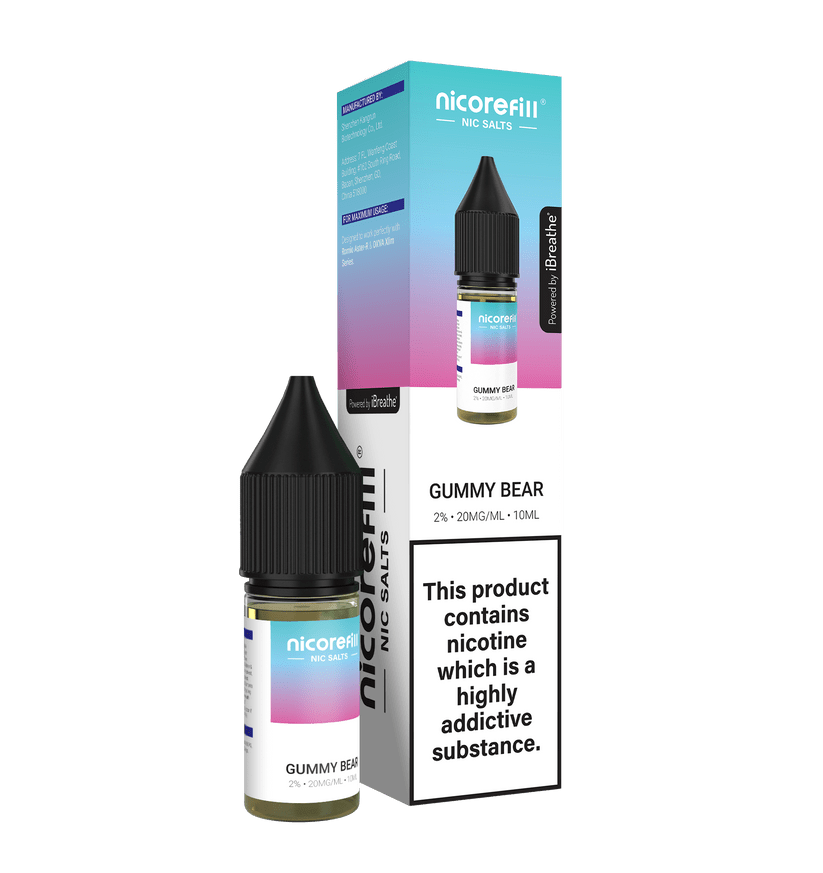 Buy Nicorefill Nic Salt 10ml E - Liquid Box of 10 - Gummy Bear
