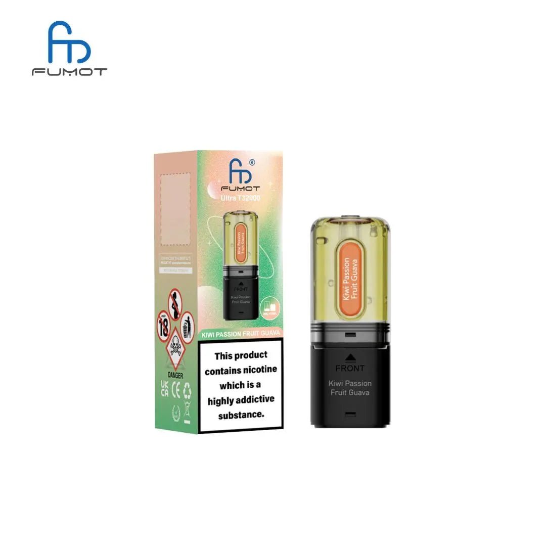 Buy RandM Fumot T32000 Ultra Replacement Pods Pack of 5 - Kiwi Passionfruit Guava